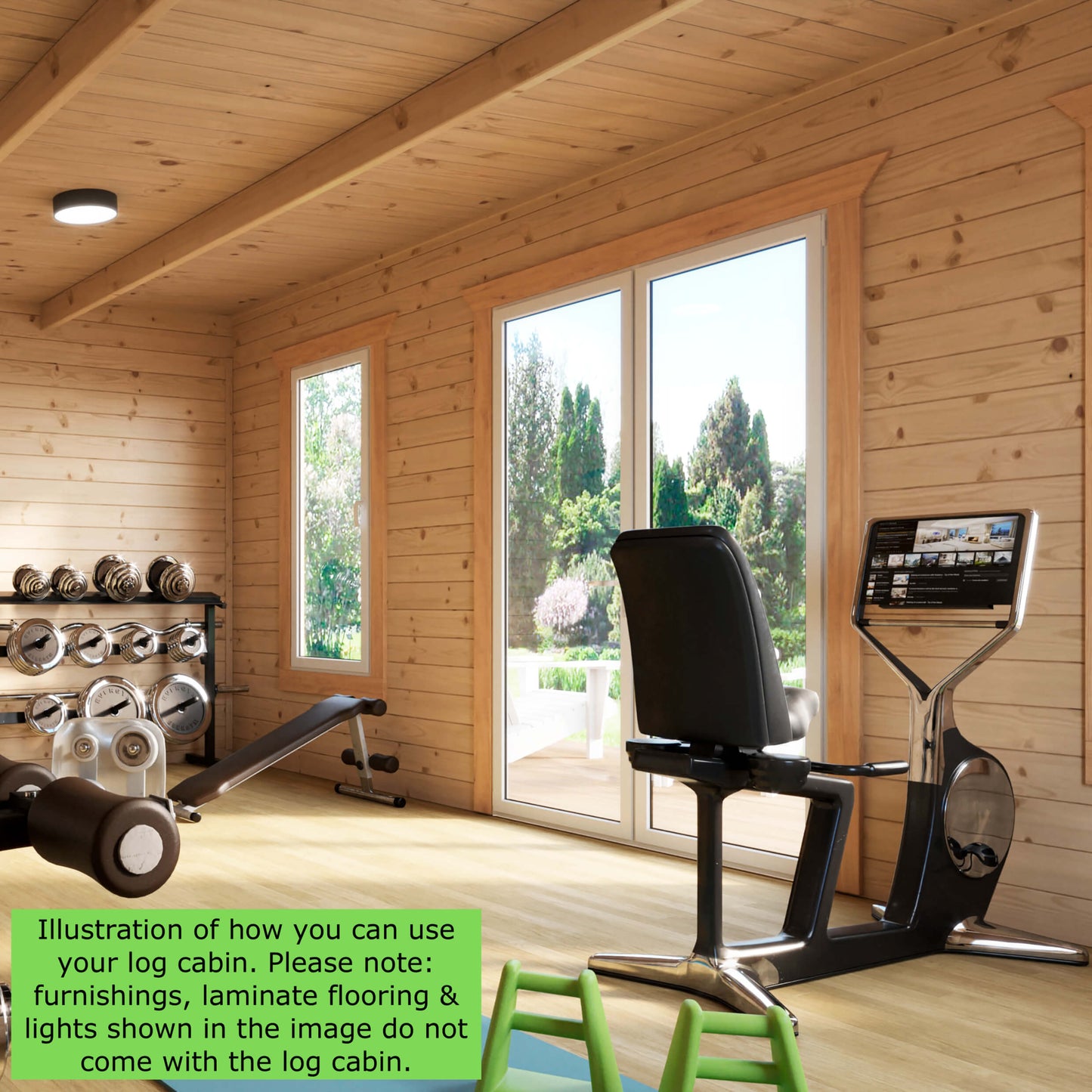 Powersheds Pent Log Cabin - 44mm
