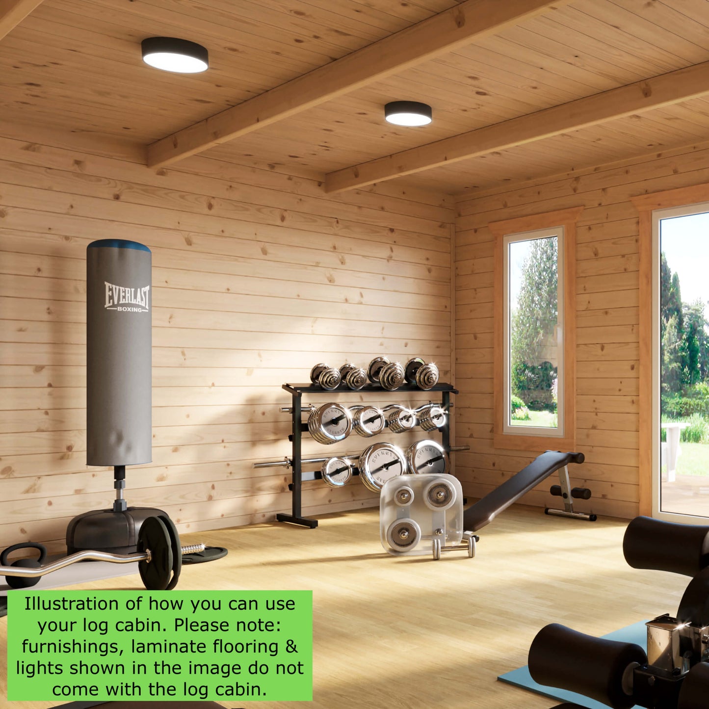 Powersheds Pent Log Cabin - 44mm