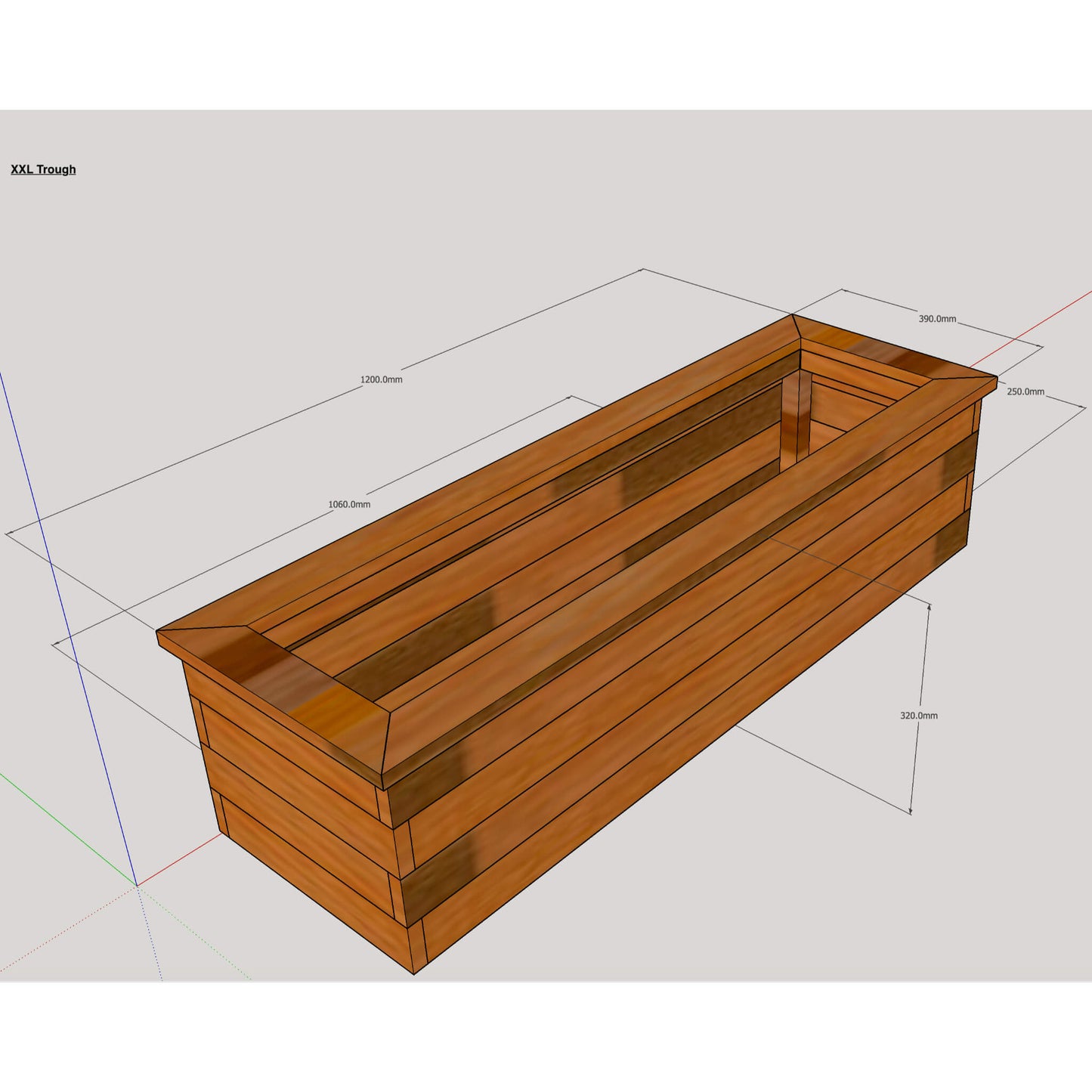 Churnet Valley Brown Valley Trough Planter - XL