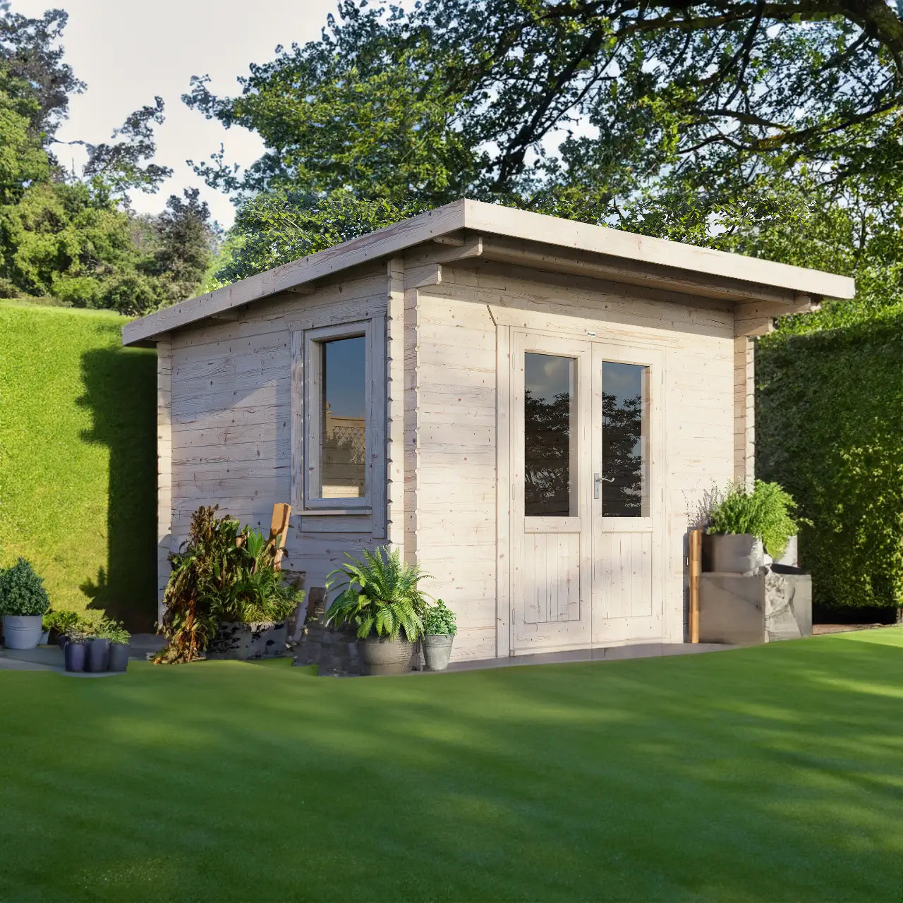 Powersheds Pent Log Cabin - 28mm