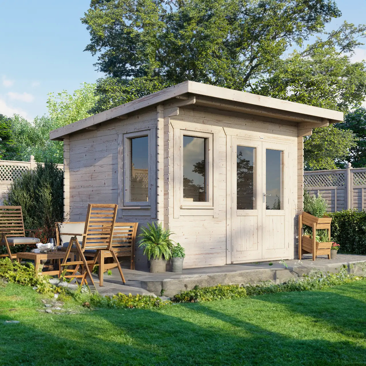 Powersheds Pent Log Cabin - 28mm
