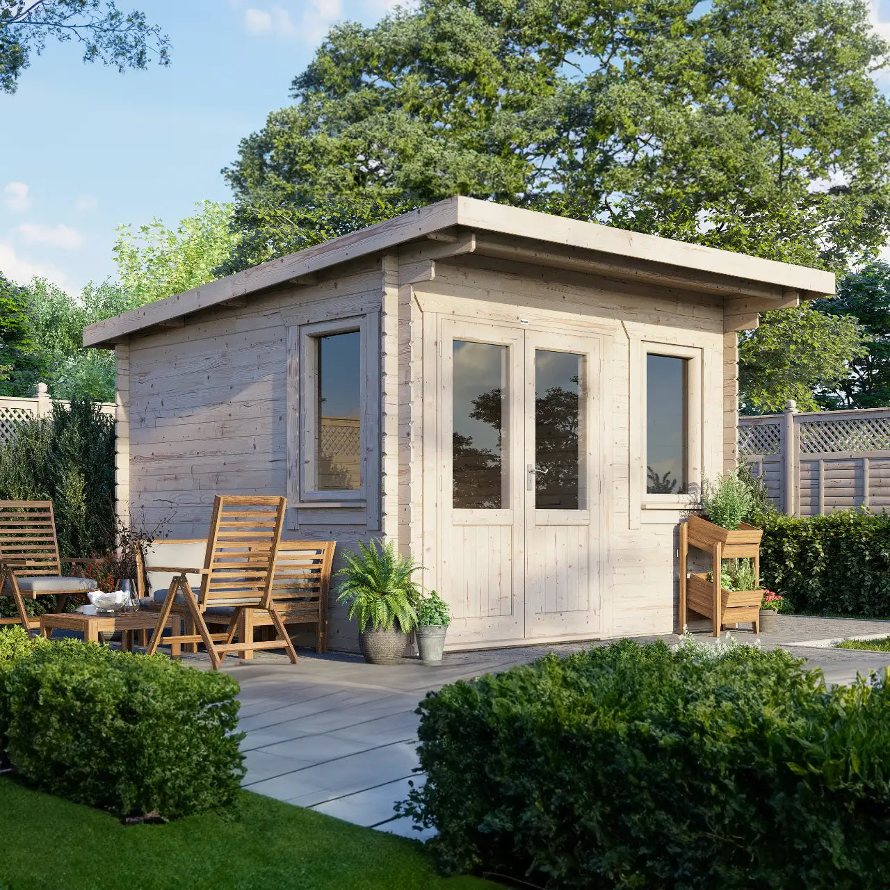 Powersheds Pent Log Cabin - 28mm