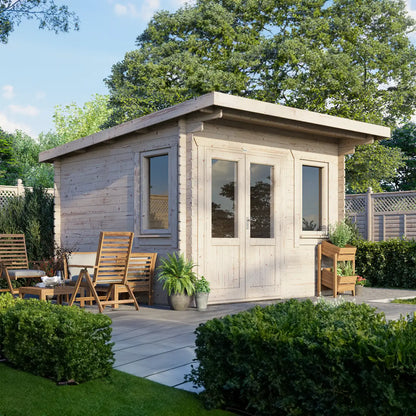 Powersheds Pent Log Cabin - 28mm