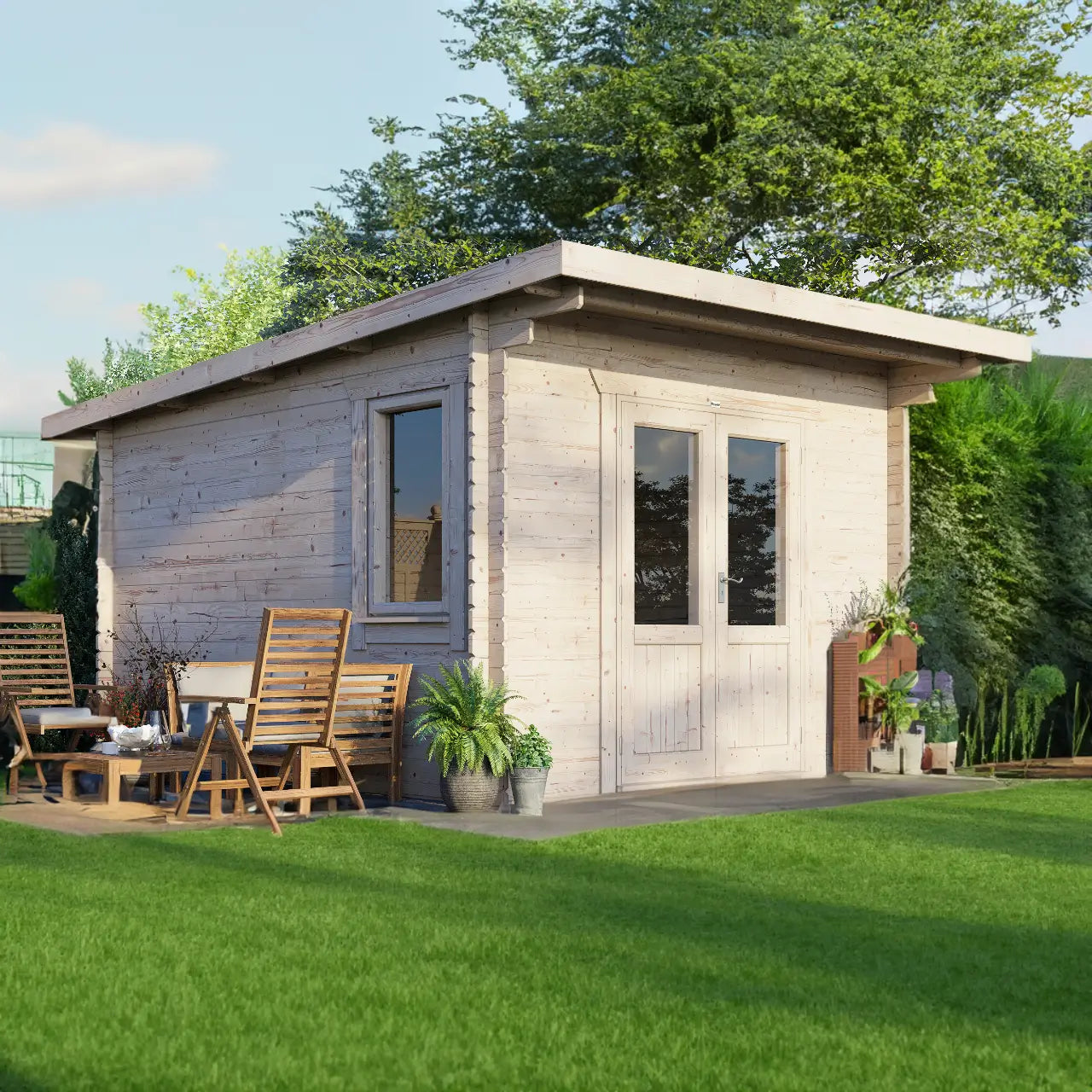 Powersheds Pent Log Cabin - 28mm