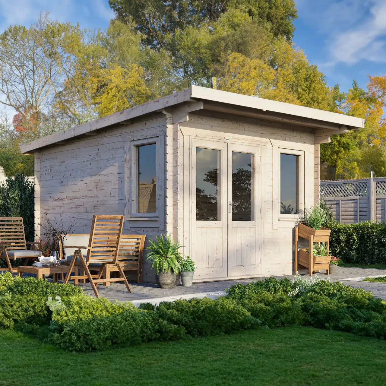Powersheds Pent Log Cabin - 28mm