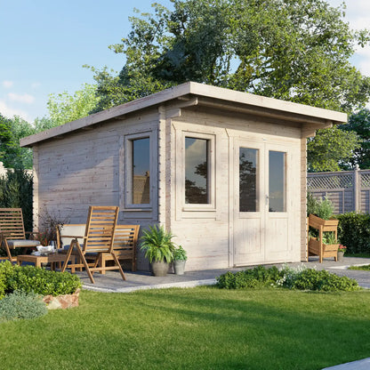 Powersheds Pent Log Cabin - 28mm