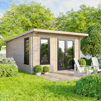 Powersheds Pent Log Cabin - 44mm