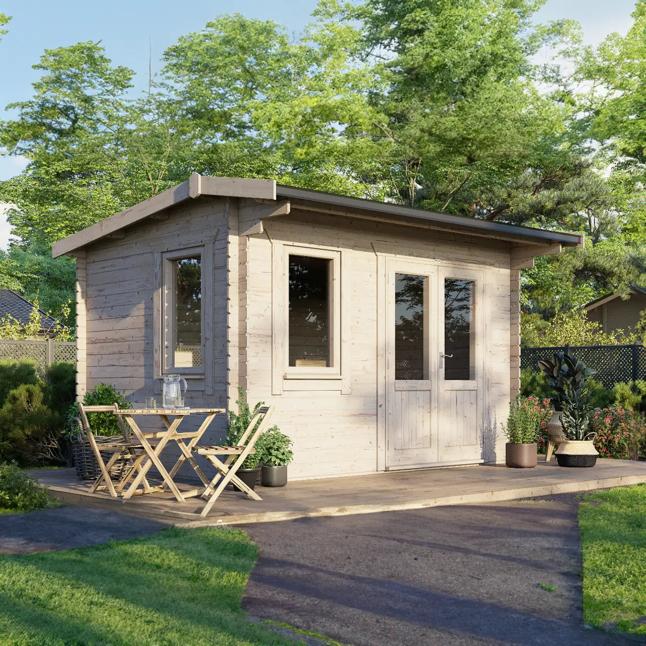 Powersheds Apex Log Cabin - 28mm