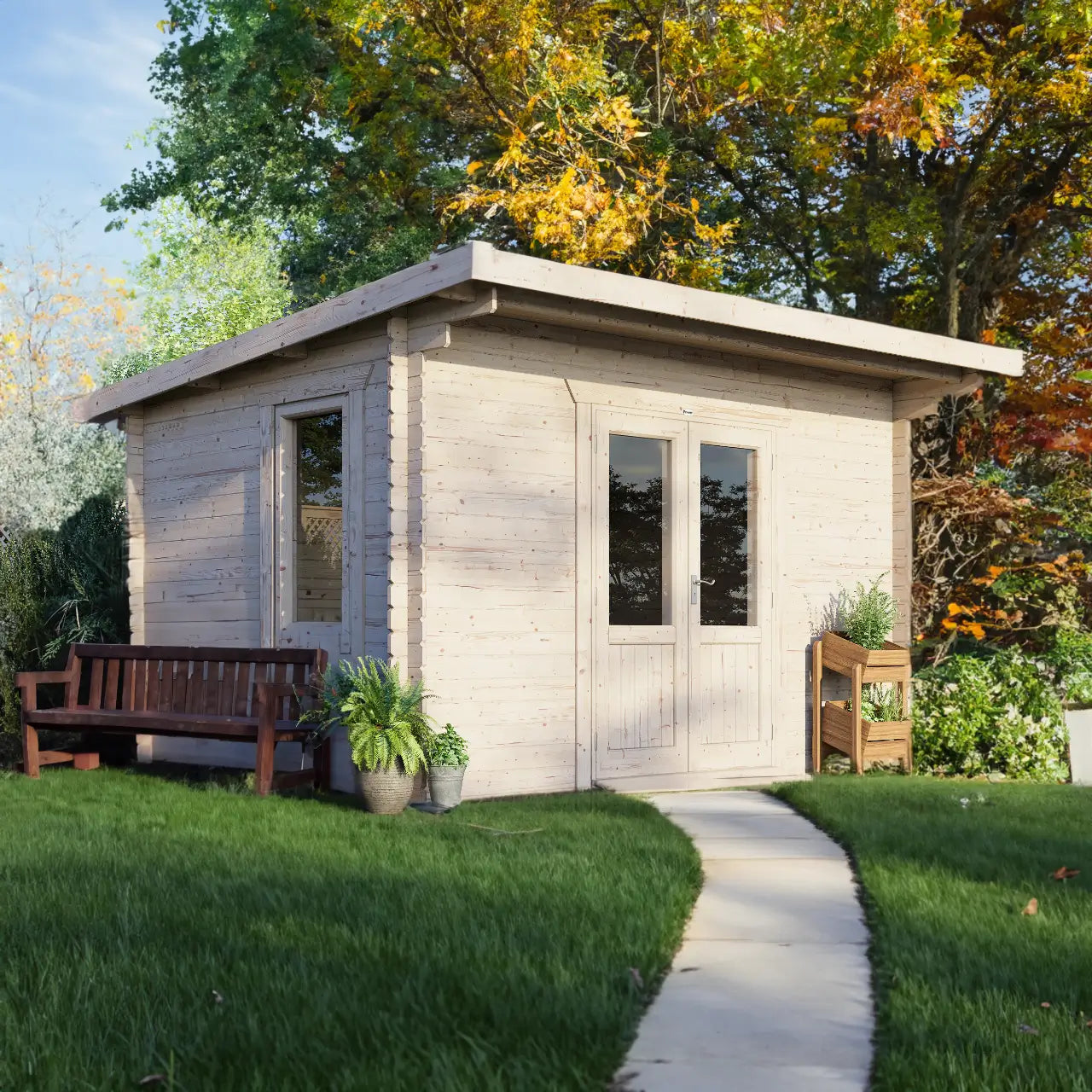 Powersheds Pent Log Cabin - 28mm
