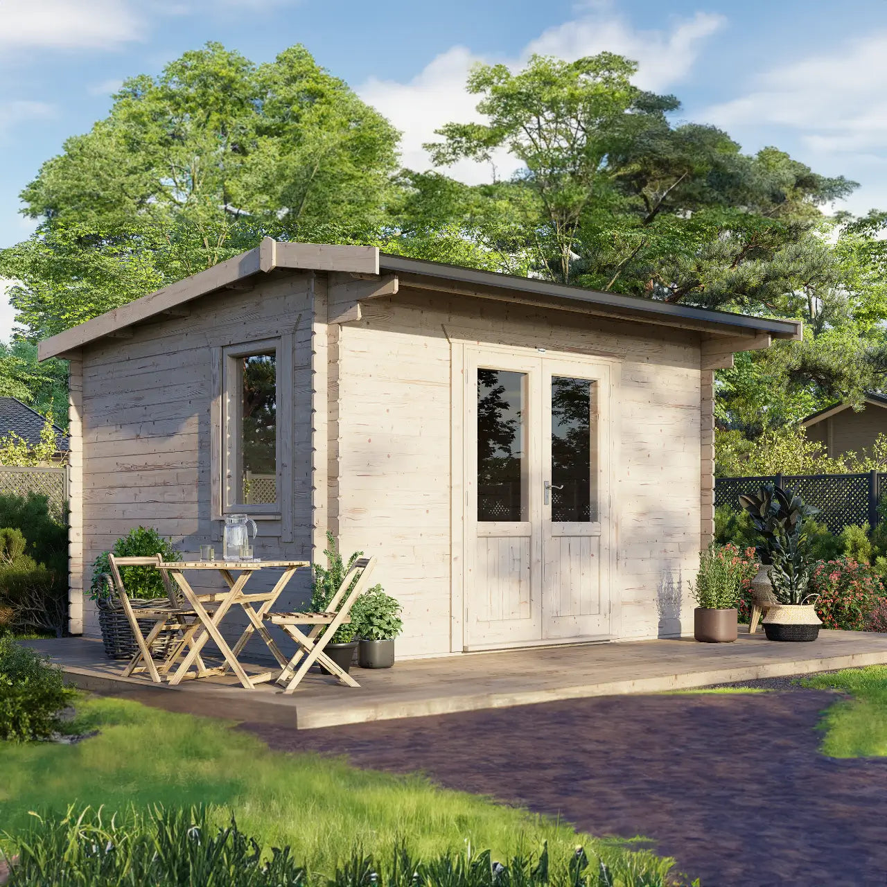 Powersheds Apex Log Cabin - 28mm