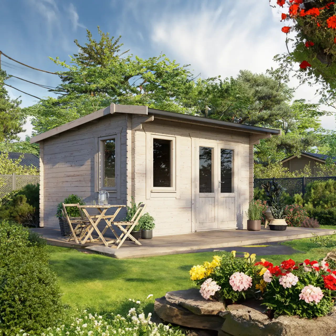 Powersheds Apex Log Cabin - 28mm