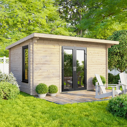Powersheds Pent Log Cabin - 44mm