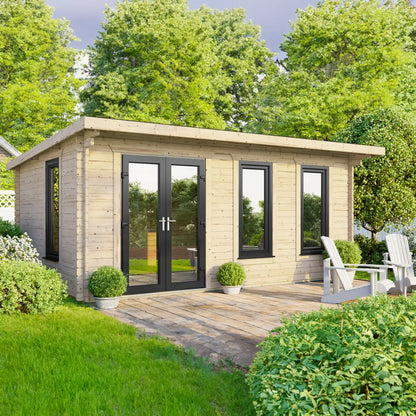 Powersheds Pent Log Cabin - 44mm