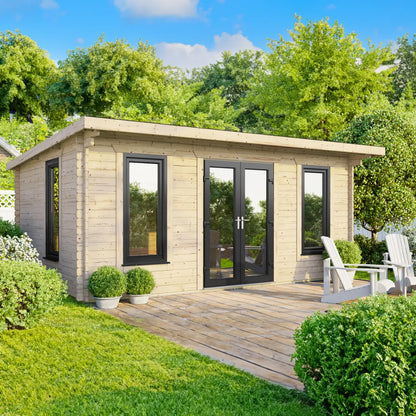 Powersheds Pent Log Cabin - 44mm