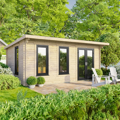 Powersheds Pent Log Cabin - 44mm