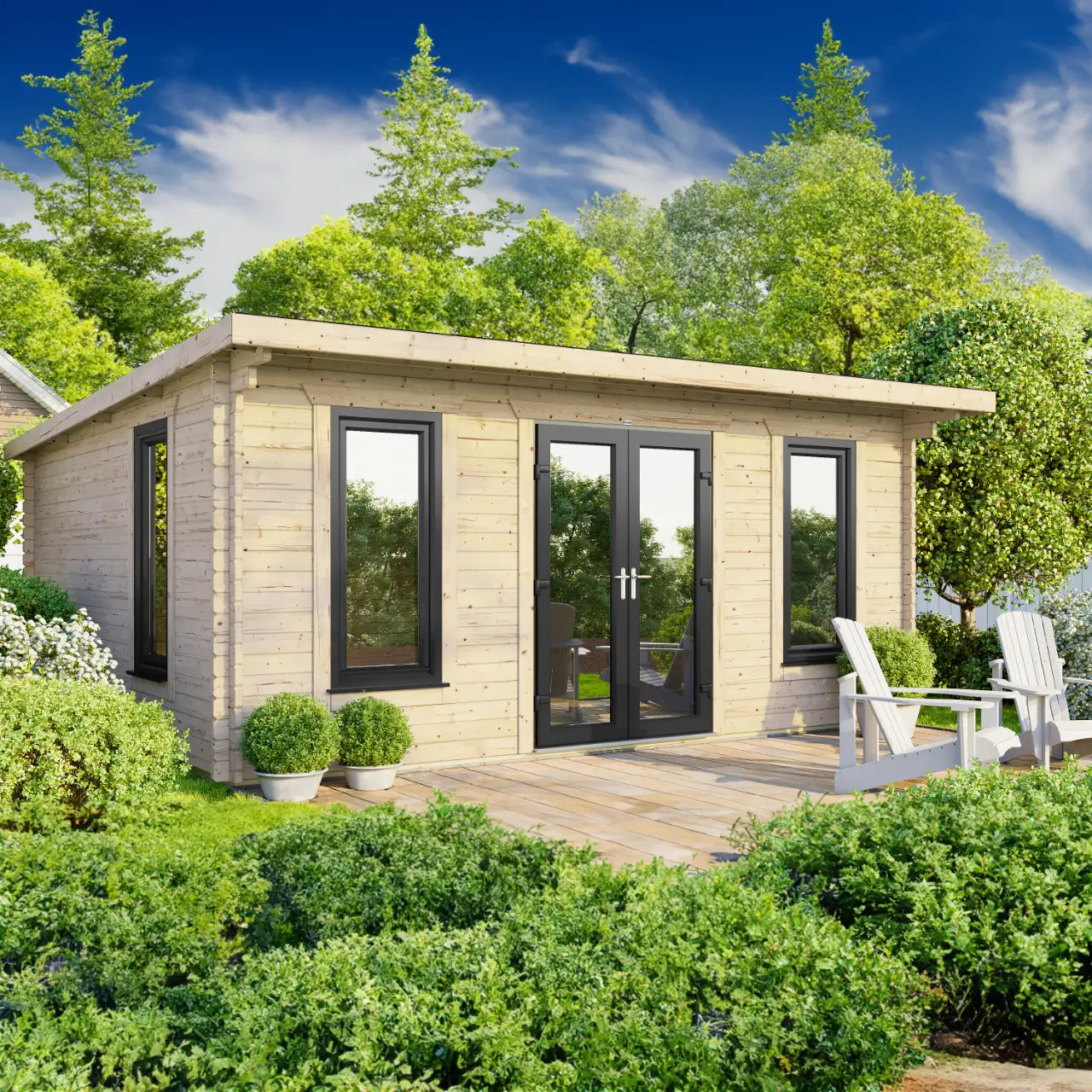 Powersheds Pent Log Cabin - 44mm
