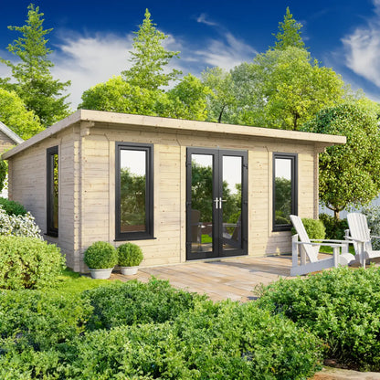 Powersheds Pent Log Cabin - 44mm
