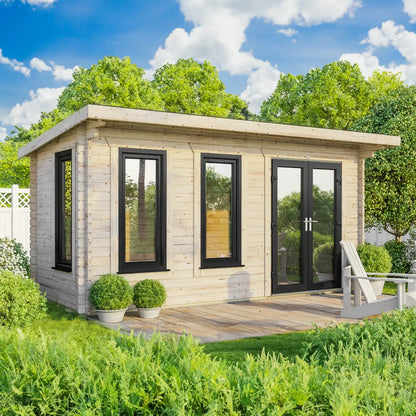 Powersheds Pent Log Cabin - 44mm
