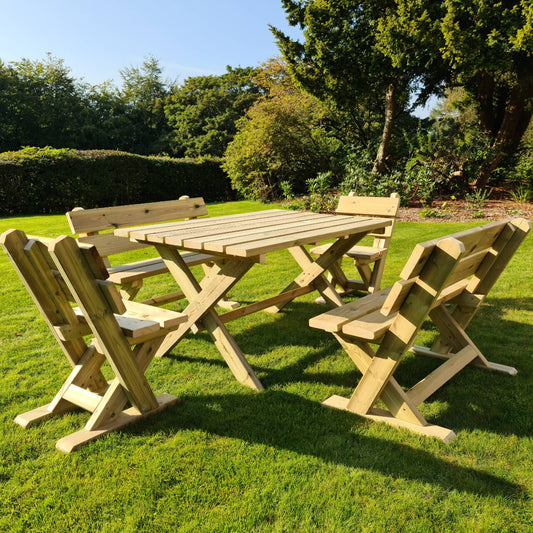Churnet Valley Ashcombe Table Set - 6 Seater