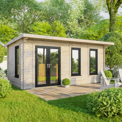 Powersheds Pent Log Cabin - 44mm