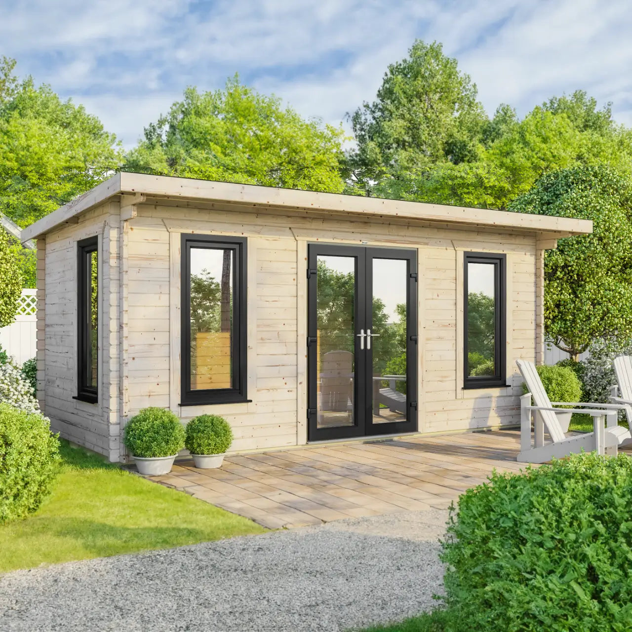 Powersheds Pent Log Cabin - 44mm