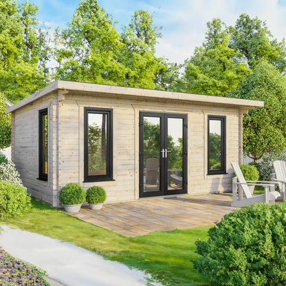 Powersheds Pent Log Cabin - 44mm