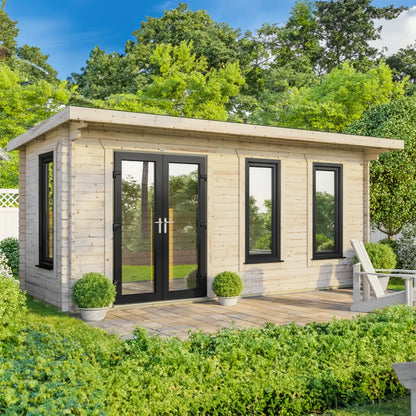 Powersheds Pent Log Cabin - 44mm