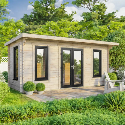 Powersheds Pent Log Cabin - 44mm