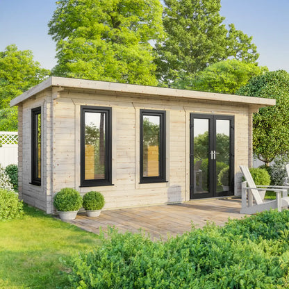 Powersheds Pent Log Cabin - 44mm
