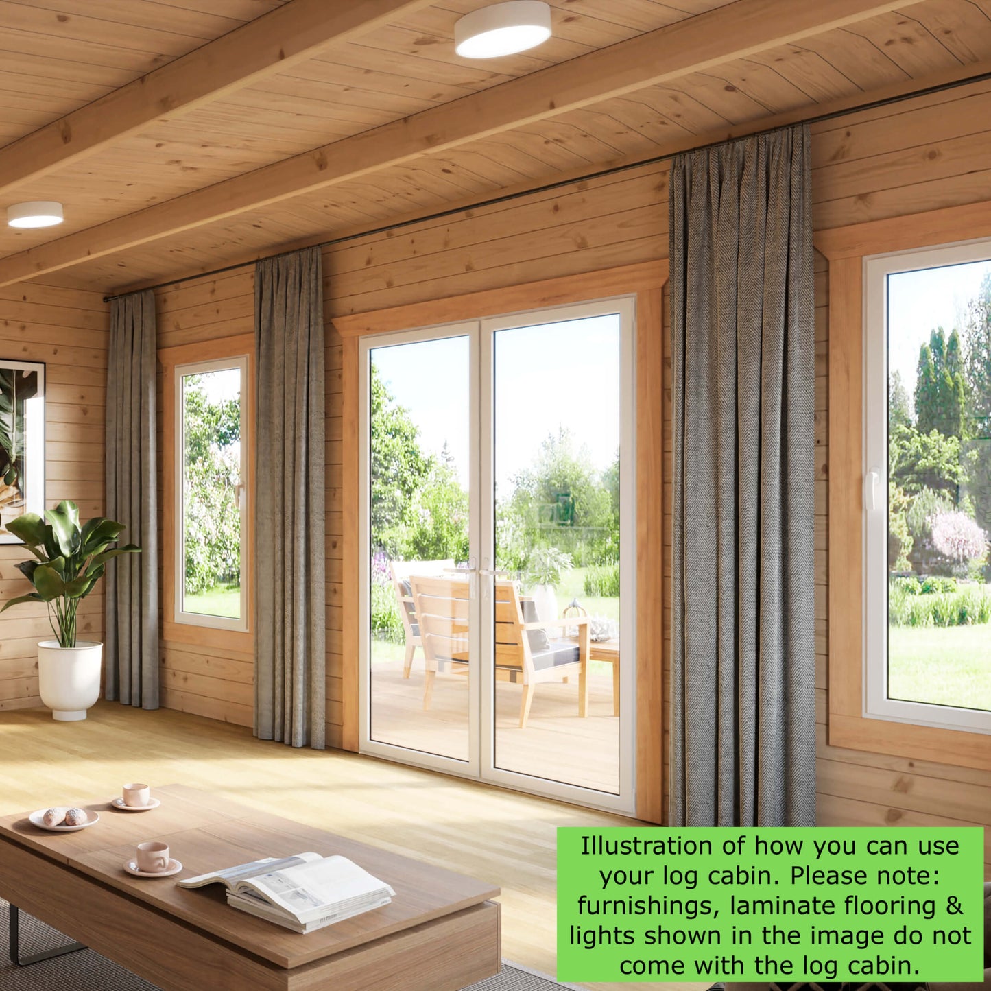 Powersheds Apex Log Cabin - 44mm