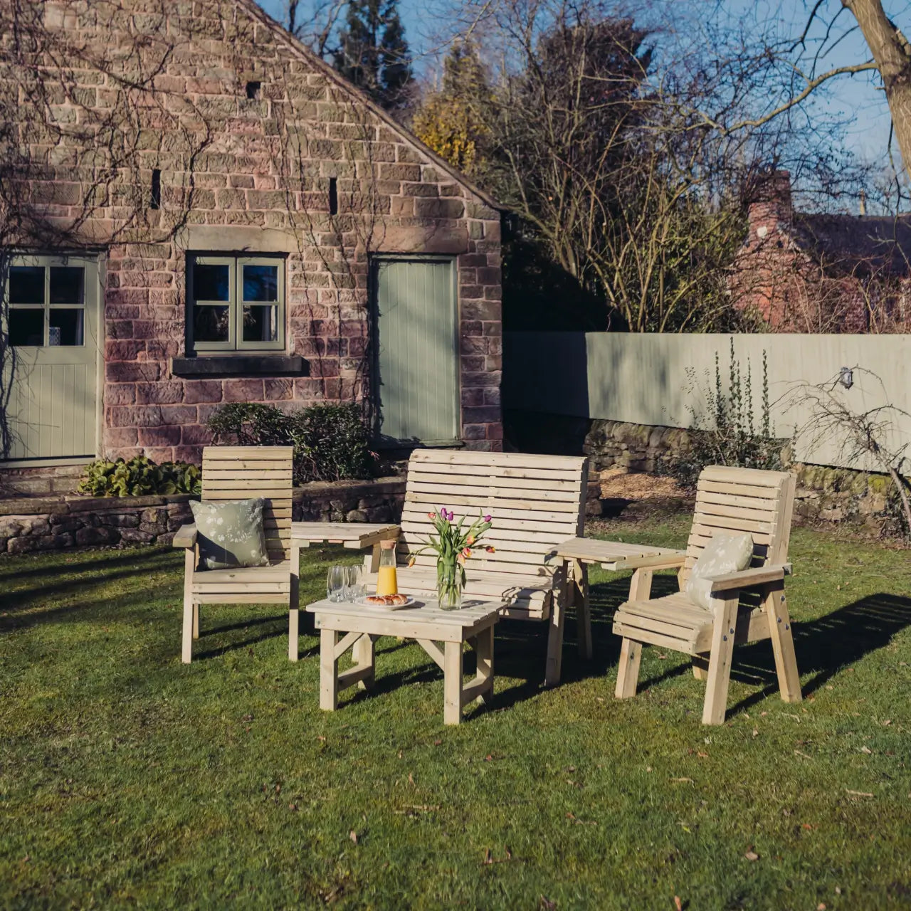 Churnet Valley Multi Bench, Chair & Coffee Table Set