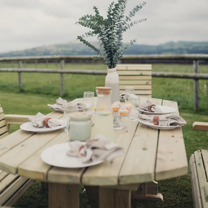 Churnet Valley Ergo 6 Seat Bench & Chair Table Set