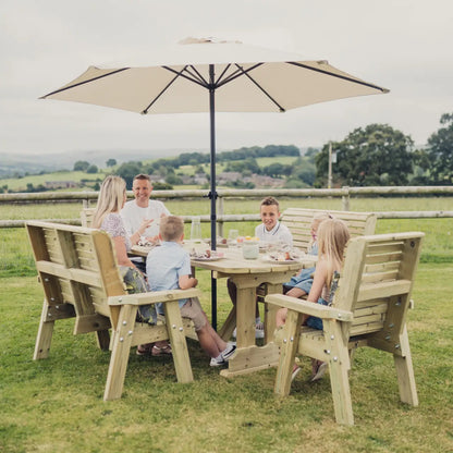 Churnet Valley Ergo 6 Seat Bench & Chair Table Set