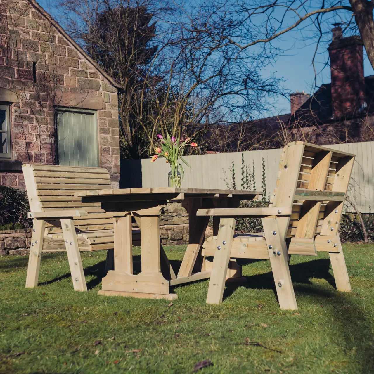 Churnet Valley Ergo 4 Seat Bench Table Set