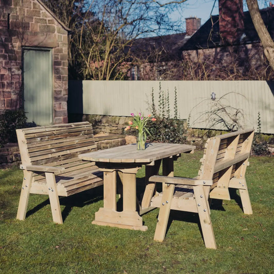 Churnet Valley Ergo 6 Seat Bench Table Set