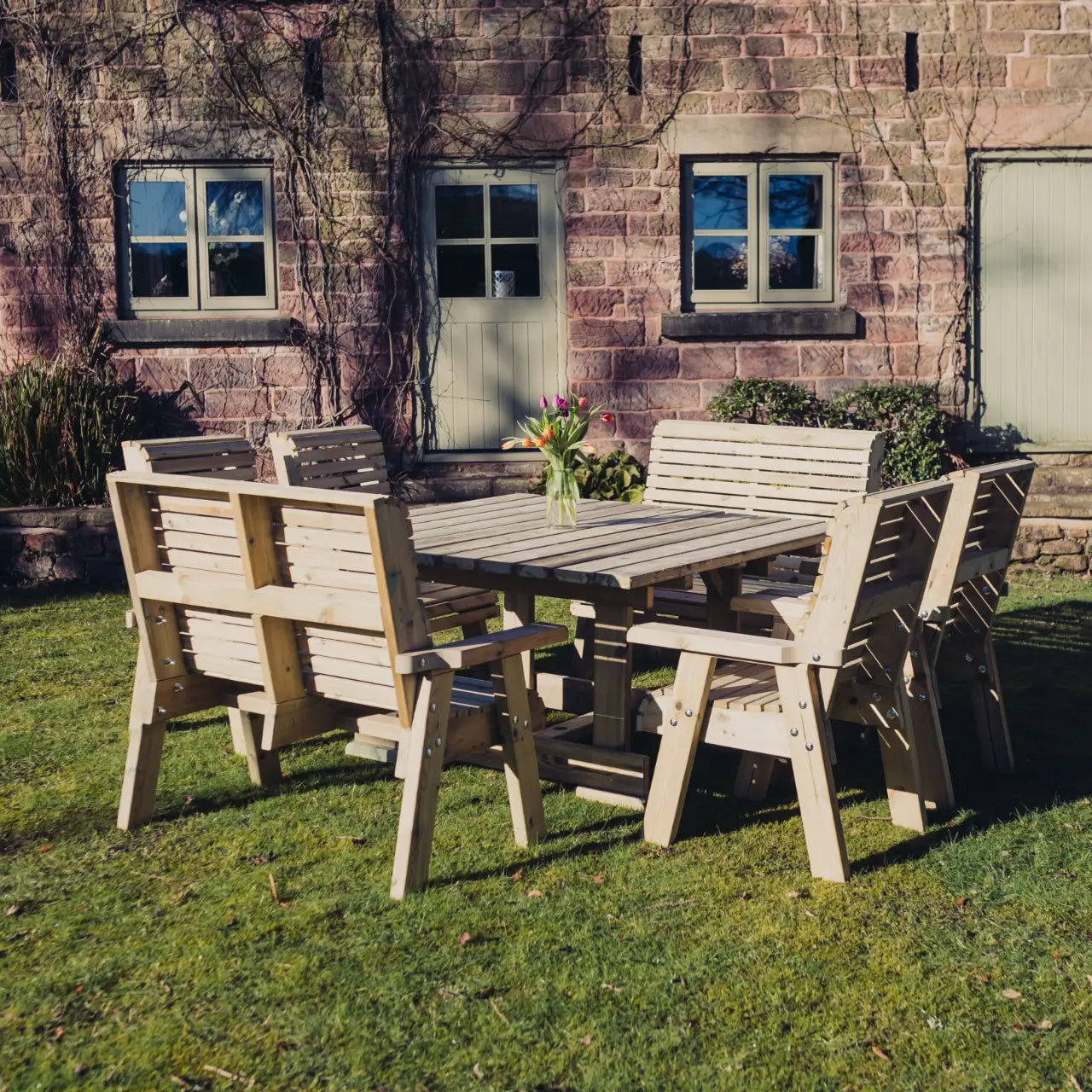 Churnet Valley Ergo 8 Seater Bench & Chair Set
