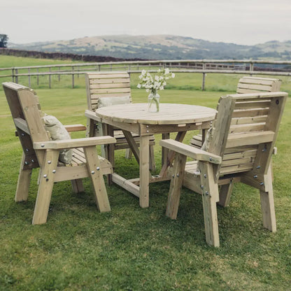 Churnet Valley Ergo 4 Seater Round Table Set
