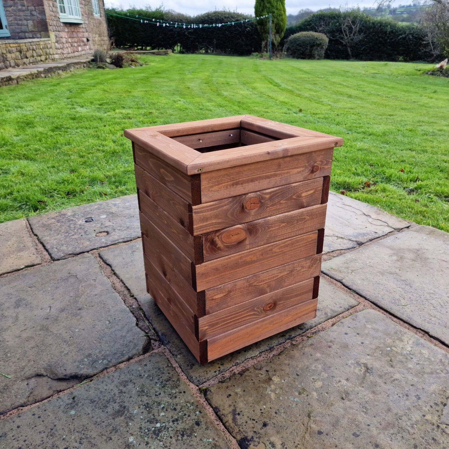 Churnet Valley Brown Valley Planter - Tall Square