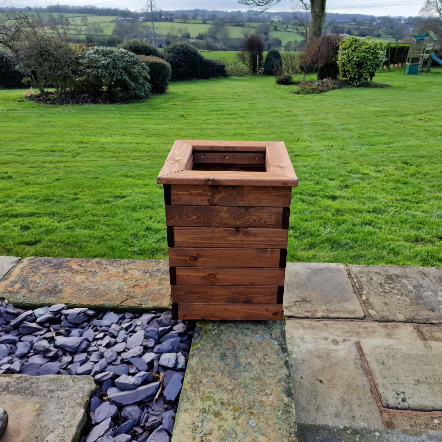 Churnet Valley Brown Valley Planter - Tall Square