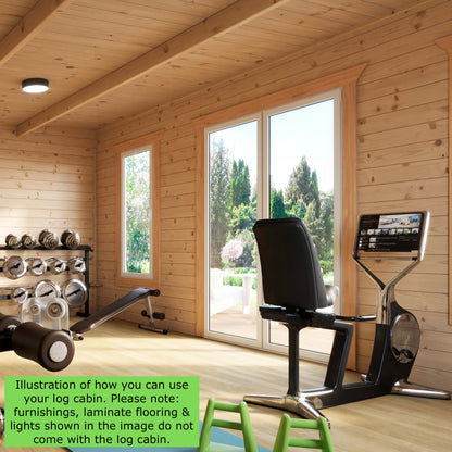 Powersheds Pent Log Cabin - 44mm